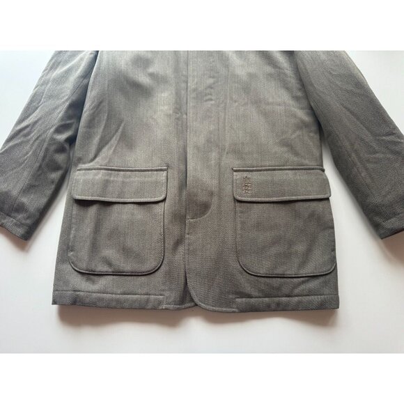 Men's KENT & CURWEN Loro Pia Green Wool Quilted Barn Coat Jacket, Size M - Picture 6 of 16